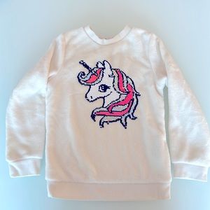 H&M sequin unicorn fleece sweatshirt